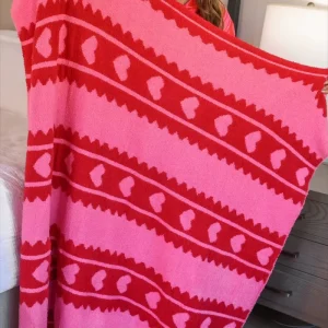 Soft Knit Jacquard Throw Blanket Ultra Plush Cartoon Pattern Modern Portable Eco-Friendly for Living Room