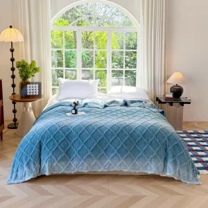 Soft Knitted Custom Logo Printed Sherpa Flannel Throw Blanket Eco Friendly Home & Bedding Use Travel Outdoor