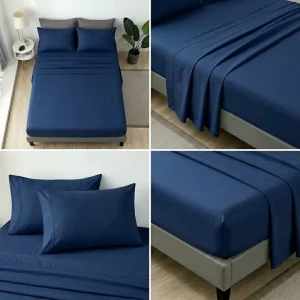 Soft Lightweight 4Pcs Bedding Set Comfortable Bed Sheet Set for Hotel Home