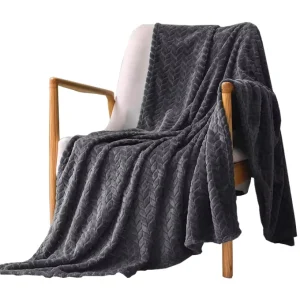 Soft Lightweight Jacquard Single Bed Flannel Fleece Throw Blankets Bulk