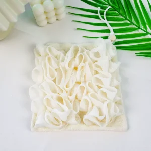 Soft Loofah and Washcloth 2 in 1 Bath Loofah Sponge Bath Ball Towel With Drawstring Shower Sponge for Body