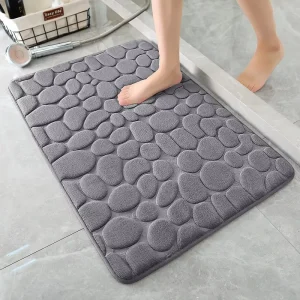 Soft Memory Foam Shower Bathroom Floor Mat Rugs Quick Dry Absorbent Non Slip Stone Bath Mat