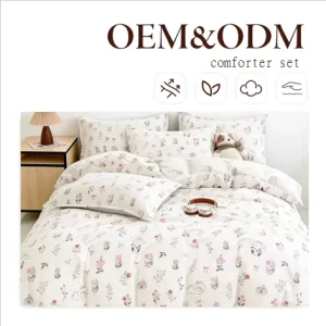 Soft Microfiber 3 Piece Bedding Set 1 Comforter with 2 Pillows Lightweight Warm Skin Friendly for Home Hotel All Season Use