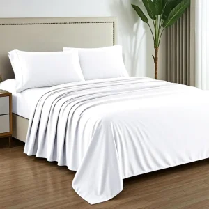 Soft Microfiber Cooling Bed Sheets 4 Pieces Fitted Bedsheet Flat Sheet & Pillowcases Bed Sheet Set