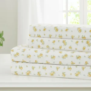 Soft Microfiber and Wrinkle Free Sheets Flat Sheet Fitted Sheet with Deep Pockets and Pillowcases