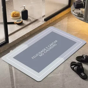 Soft Mould Resistant Super Absorbent Non Anti Slip PVC Toilet Floor Foot Diatomite Bath Mats Shower Mat for Bathroom