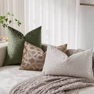 Soft Neutral Solid Bohemian Style Square Polyester Breathable Pillow Throw Covers with Invisible Zipper