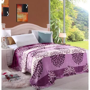 Soft Nice Handfeeling Home Use 100% Polyester Flannel Fleece Throw Blanket