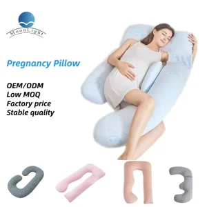 Custom U Shaped Soft Cooling Full Body Support Pregnancy & Maternity Pillow for Pregnant Women OEKO TEX Certified Sky Blue