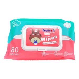Soft Organic Cotton Baby Wipes 80pcs Wet Tissue Non Woven Customizable Packaging for Cleaning