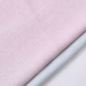 Soft Pastel Pink Geometric Jacquard Tweed Fabric Fancy Woven Material for Spring Skirts and Blouses