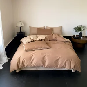 Soft Peach Skin Thick Anti Pilling Warm Bedding Set 50S 100% Pure Cotton Brushed Bed Set for Humid Cold Winter