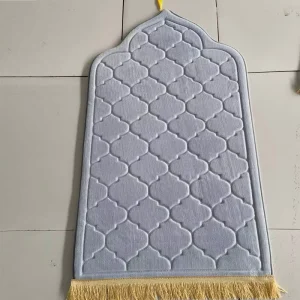 Soft Persian Handmade Flannel Prayer Mat with Non Slip Backing for Muslim Worship Use in Home Mosque Religious Space