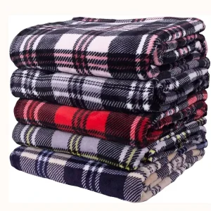 Soft Plaid Flannel Throw Custom Print Blanket Adult Vajilla Navidea