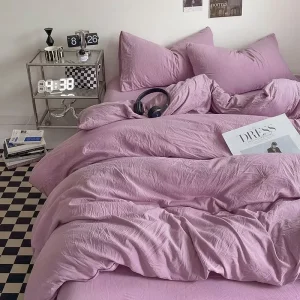 Soft Plain Color 4 PCS Duvet Cover Set with Pillowcase Luxury 4 PCS Quilt Cover Set Hotel Style 4 PCS Quilt Cover Set