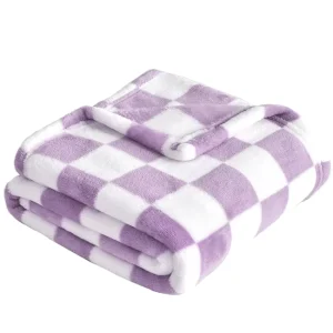 Soft Plush Checkered Throw Blanket