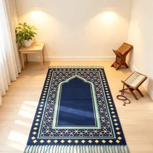 Soft Plush Padded Polyester Muslim Prayer Carpet Portable Lightweight Islamic Prayer Mat for Distributor