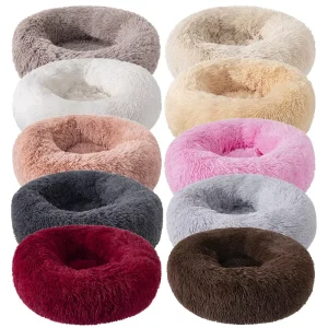 Soft Plush Round Cat Bed Warm House Pet Dog Bed for Dogs Basket Pet Products Cushion Cat Pet Bed Mat Cat House