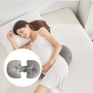 Soft Polyester Fiber Waist Support Maternity Pillow Gray Velvet Pregnancy Pillow for Pregnant Sleeping