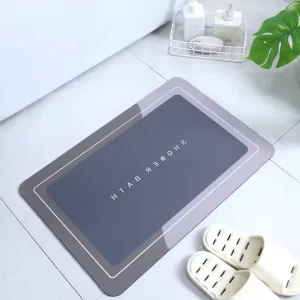 Soft Polyester Woven Absorbent Mat Modern Simple Design Non Slip Quick Dry Waterproof Washable Kitchen Bathroom Door Mat Rubber