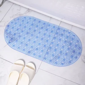 Soft Pvc Floor Mat for Wet Area of Bathroom Machine Washable Stone Bath Mat
