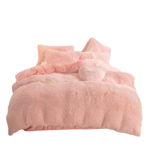 Soft Quality Duvet Cover Sets Shaggy Plush Faux Fur Luxury Eco friendly Polyester Cotton All season Bedding Set Sheet Set