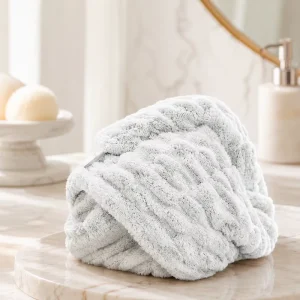 Soft Quick Dry Anti bacterial 25*65cm 78g Hair Turban with Button for Hotel Spa Hair Drying Towel