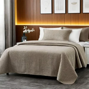 Soft Quilted Blanket Set King Queen Size Quilted Coverlet Ensemble Set