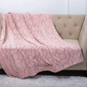 Soft Rabbit Fur Heated Electric Blanket with Overheat Protection 4 Hour Timer Auto-off 5 Heating Levels for Winter Bedroom Use