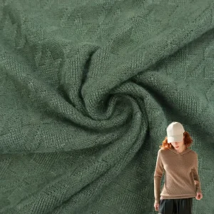 Soft Rayon Nylon Polyester Spandex Sweater Jacquard Knitted Cashmere Fabrics for Clothing