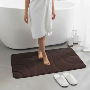 Soft Shaggy Antibacterial Tufted Bath Mat with Massage Effect Tpe Non-slip Absorbent Quick Drying Bathroom Mat