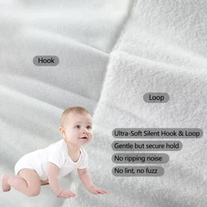 Soft Silent Hook and Loop Fabric for Baby Diapers Swaddles Bibs Soft Velcro Roll 160 Cm