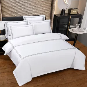 Soft Skin Friendly 5 Star High Grade Luxury Hotel Sheets White Bed Linen 100 Cotton Hotel Bed Sheets Set