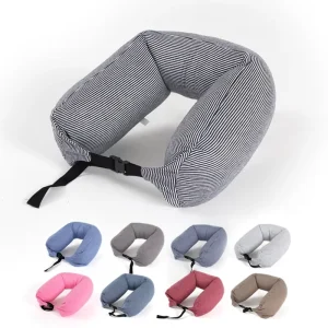Soft Skin Friendly Multi Color Particle Filled Neck Pillow Portable U Shape Cushion with Camping Gear