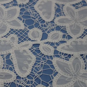 Soft Skin friendly Yarn Dyed Lace Fabric Striped Design With 3D Embroidery Breathable Three dimensional Fabric