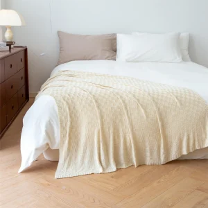 Soft Smooth Feel Cool 100% Bamboo Baby Knitted Throw Blanket Custom Size Color Four Seasons Use Machine Washable