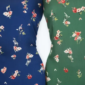 Soft Smooth Organic Rayon Challis Fabric Custom Floral Print for Blouses Skirts and Shawls
