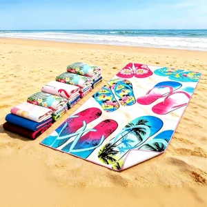 Soft Thick Microfiber Fabric Customized Designs Supported Beach Towel Hypoallergenic Beach Towel Office Towel