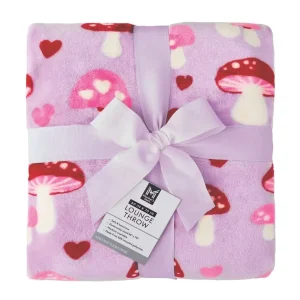 Soft Touch Modern Woven Heart Print Throw Blanket Cozy Micro Plush Flannel Fleece for Home & Airplane Use Four Seasons
