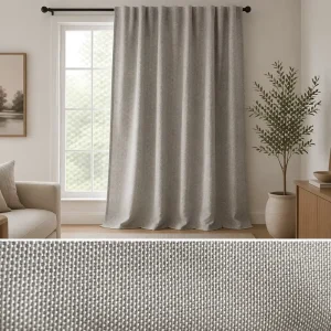 Soft Touch Slub Linen Look Sheer Curtain Fabric