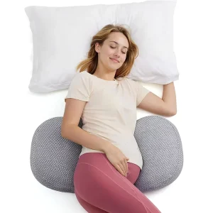 Soft W Shaped Maternity Support Adjustable Travel Wedge Pillow, Air Layer, Portable Butterfly Pregnancy Pillow