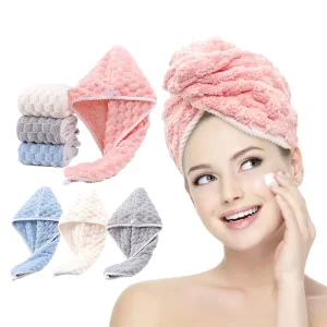 Soft Waffle Microfiber Dry Wrap Hair Turban Towel Quick Drying Absorbent and Disposable