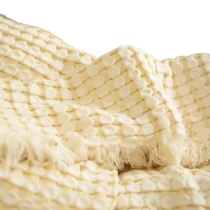 Soft Waffle Style Bamboo Viscose Cotton Bed Throws Blanket for Bedroom and Sofa