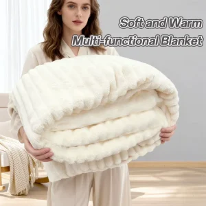 Soft Warm Fluffy Fleece Multi Functional Blanket Anti Pilling Anti Shedding Cozy Throw HeatLocking for Bed Sofa Office