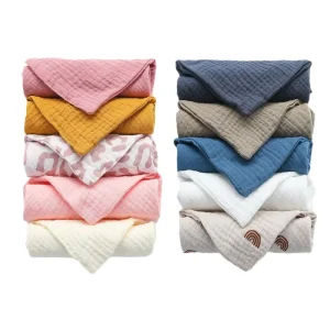 Soft Washcloths Muslin Burp Cloths 100% Cotton 6 Layers Muslin Burp Cloths Towels Muslin Washcloth