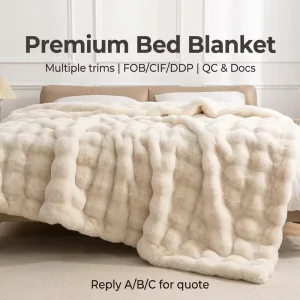 Soft Waxy Warm Faux Fur Rabbit Plush Thickened Four Seasons Knitted Throw Blanket Bed Cover European American Style
