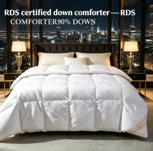 Soft White Duck Feather Duvet Quilt Inner Four Seasons Thickened Warm Eco-Friendly All-over Jacquard Bedding Airbnb/Hotel