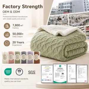 Soft and Comfortable Beige Knit 100% Polyester Blanket Solid Color Plush Blanket for Home Use Suitable for Sofa Beds