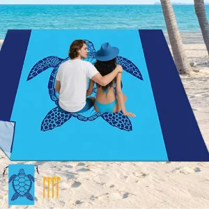 Soft and Comfortable Polyester Waterproof and Sand free Breathable Quick Dry Blue Turtle Beach Towel