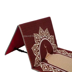 Soft and Non slip Foldable Muslim Prayer Mat With Backrest Arabian Worship Rug Muslim Prayer Rug